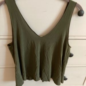 Green v-neck tank top